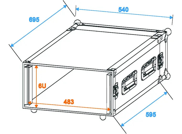 Amplifier rack PR-2ST, 6U, 55cm deep 